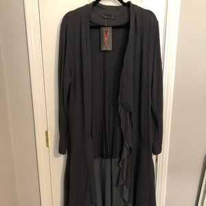 Charcoal Grey Open - Flutter Cardigan